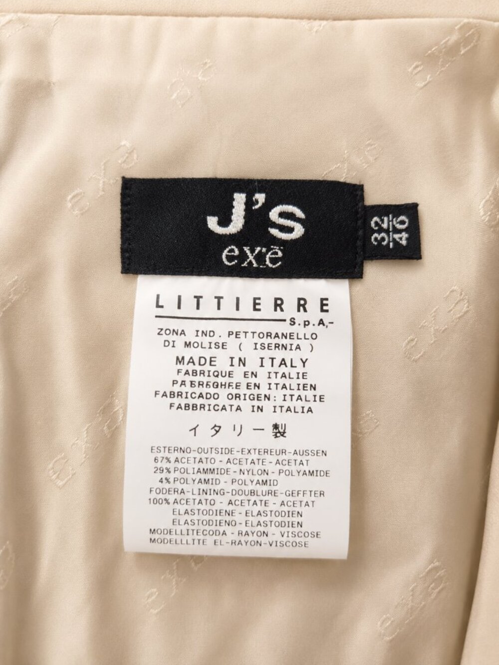 J’s Exte Ivory Tailored Blazer Jacket Made in Italy Size 32/46 - Picture 13 of 13